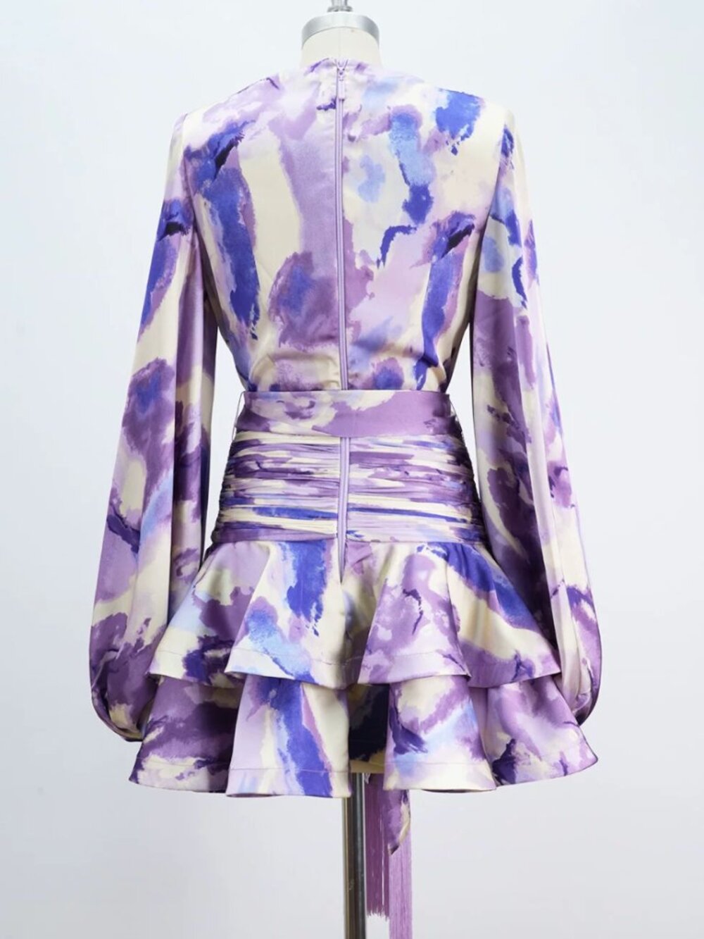 Bronx and Banco Wisteria Bedouin Coastal Mini Dress Purple Multi - Picture 6 of 9